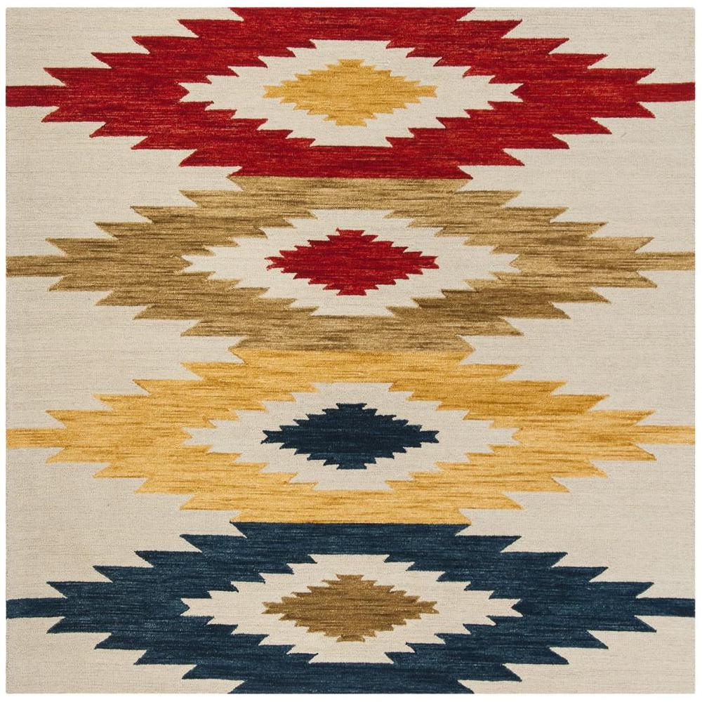 ASPEN, IVORY / MULTI, 7' X 7' Square, Area Rug, APN704A-7SQ. Picture 1
