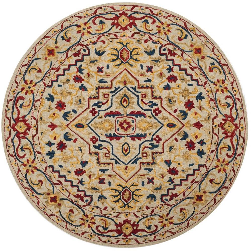 ASPEN, IVORY / MULTI, 7' X 7' Round, Area Rug, APN705A-7R. Picture 1