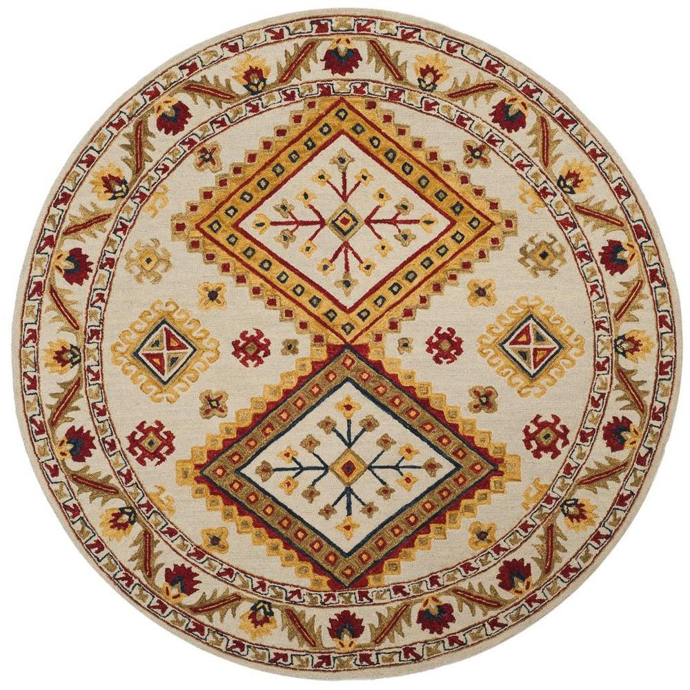 ASPEN, IVORY / MULTI, 7' X 7' Round, Area Rug, APN706A-7R. Picture 1