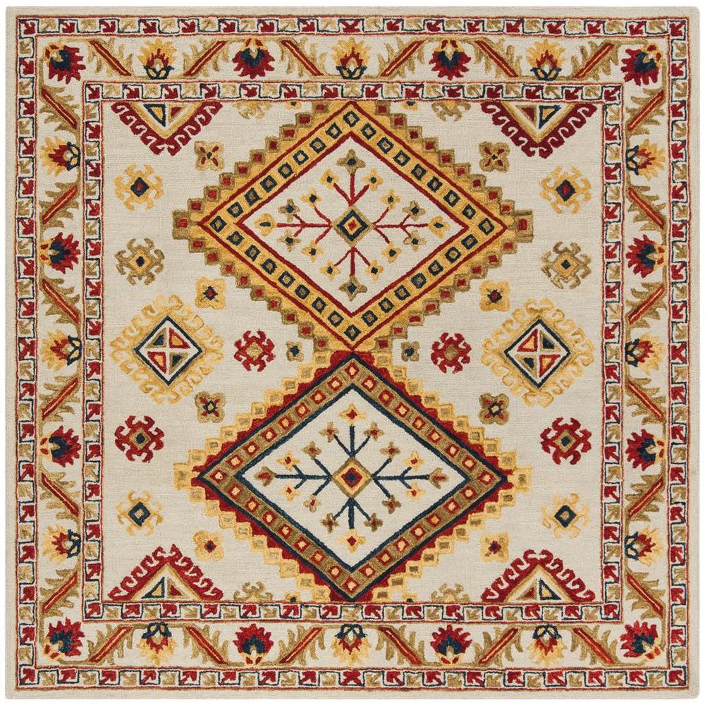 ASPEN, IVORY / MULTI, 7' X 7' Square, Area Rug, APN706A-7SQ. Picture 1