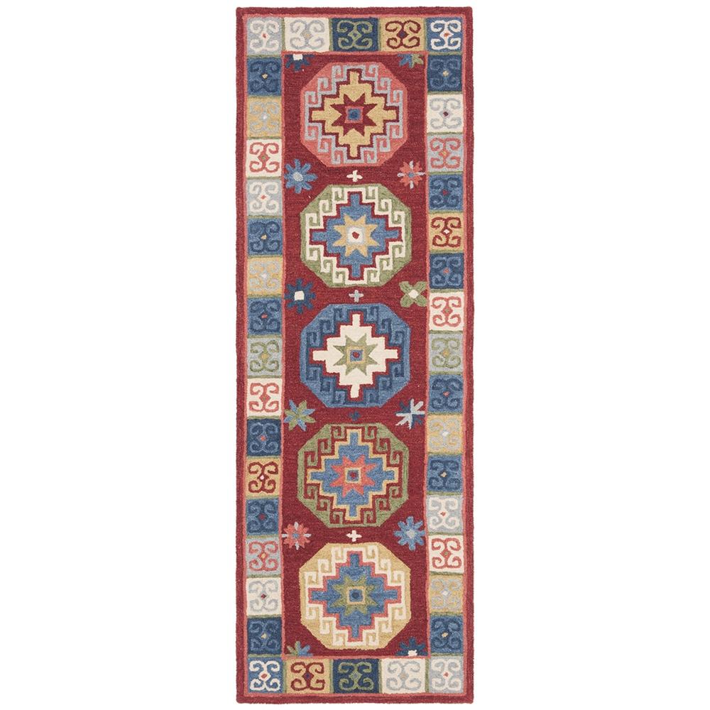 ASPEN, RED / BLUE, 2'-3" X 7', Area Rug, APN802Q-27. Picture 1