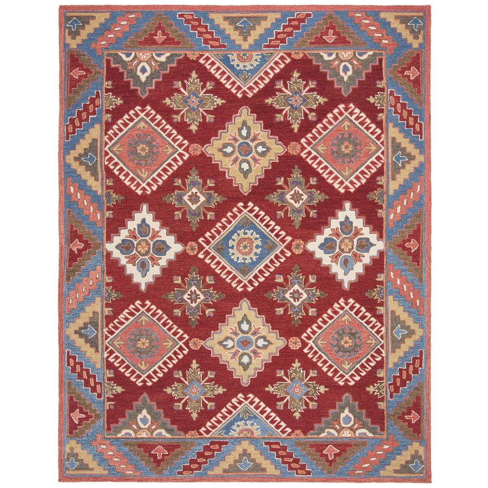 ASPEN, RED / BLUE, 8' X 10', Area Rug, APN803Q-8. Picture 1