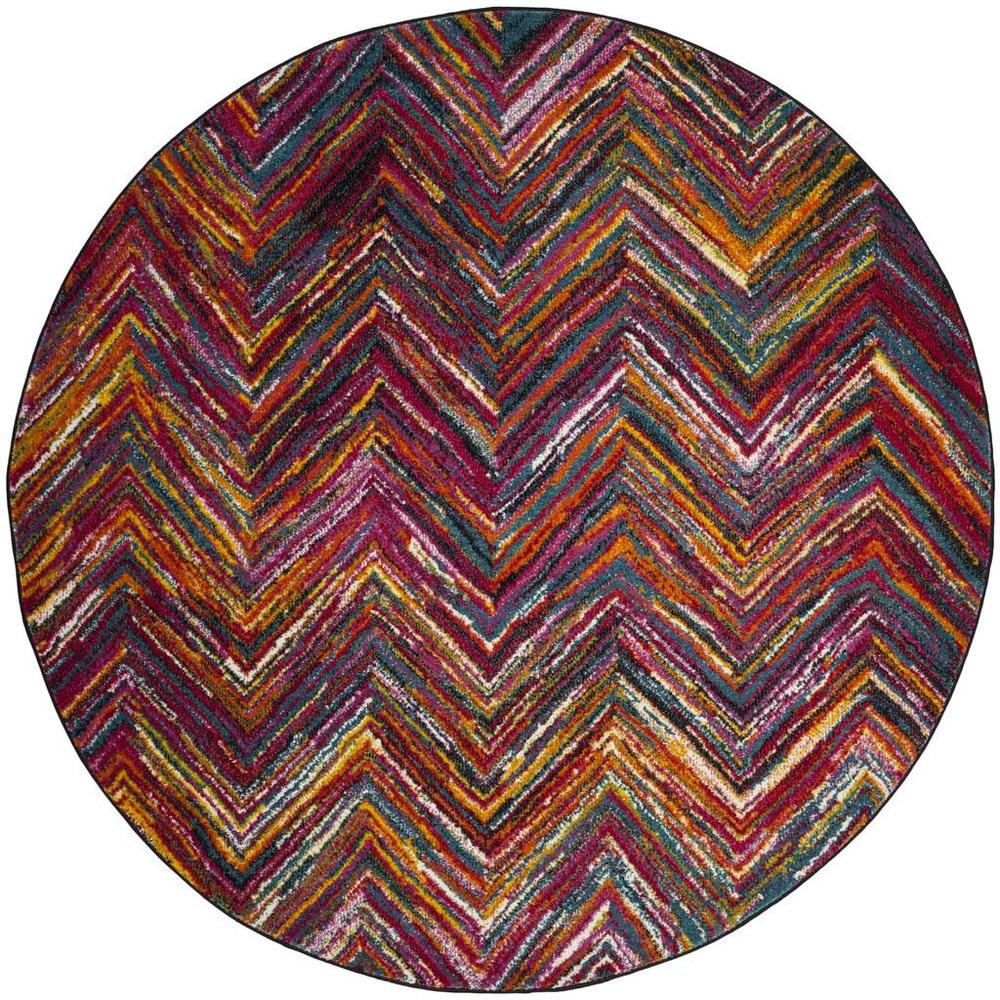 ARUBA, MULTI, 6'-7" X 6'-7" Round, Area Rug, ARB505M-7R. Picture 1