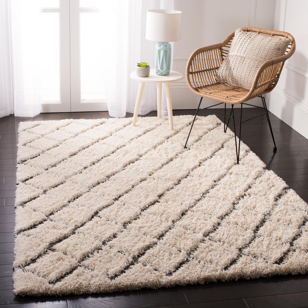 ADRIANA SHAG, CREAM / GREY, 5'-1" X 7'-6", Area Rug. Picture 5