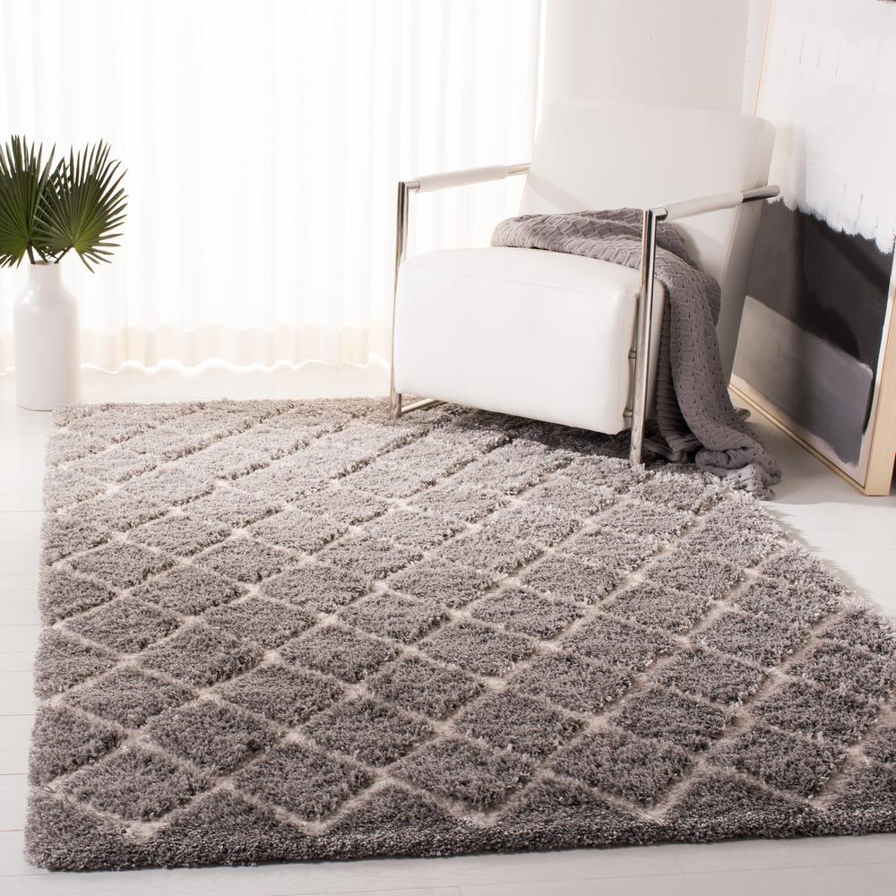 ADRIANA SHAG, LIGHT GREY / CREAM, 5'-1" X 7'-6", Area Rug. Picture 5