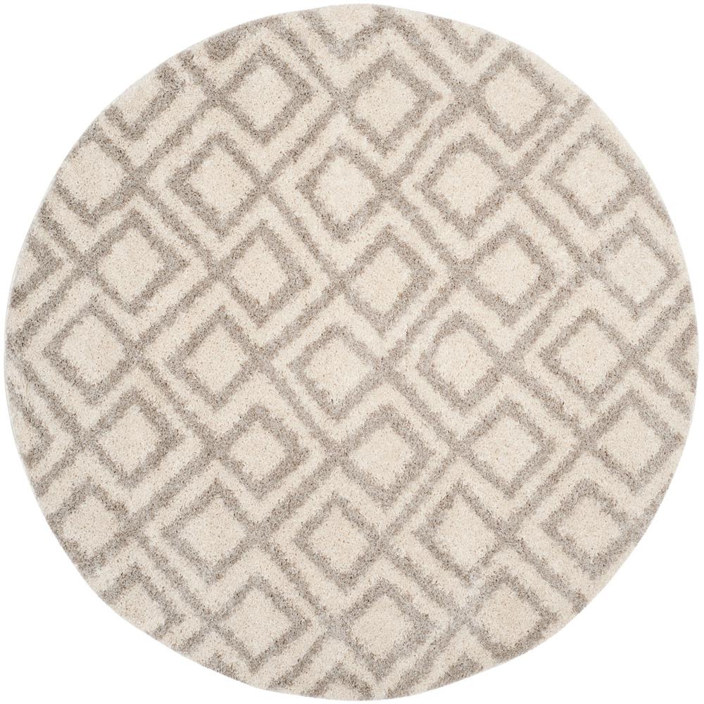 ARIZONA SHAG, IVORY / BEIGE, 6'-7" X 6'-7" Round, Area Rug, ASG740A-7R. Picture 1