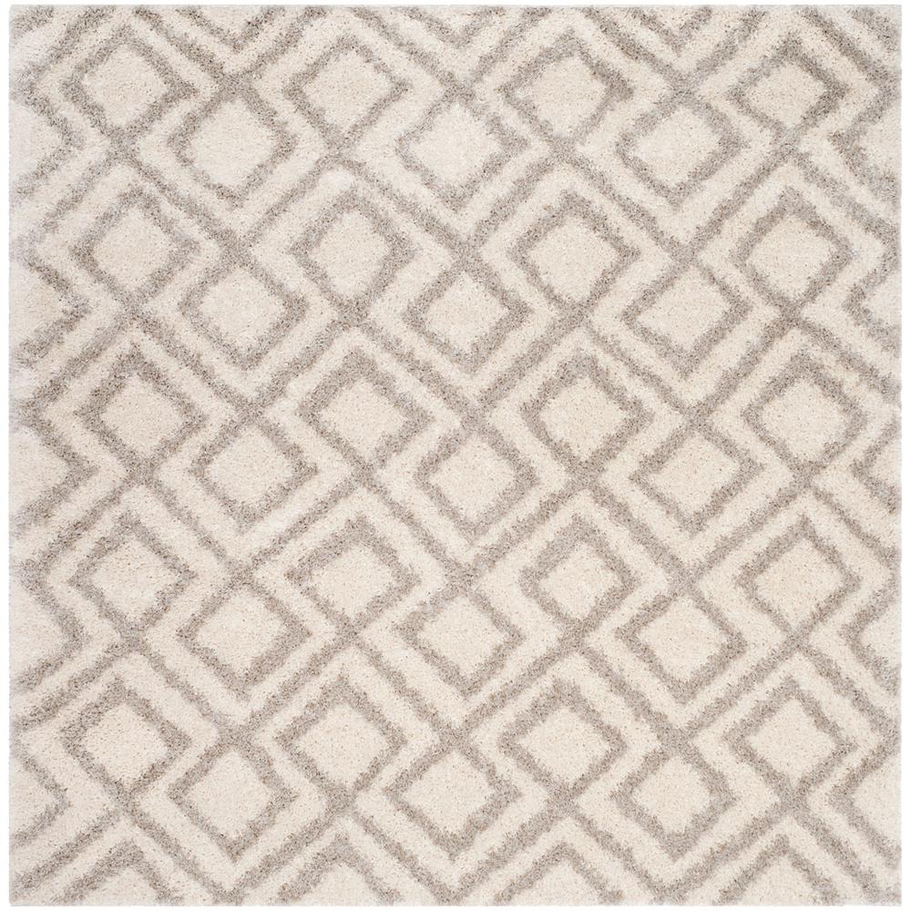 ARIZONA SHAG, IVORY / BEIGE, 6'-7" X 6'-7" Square, Area Rug, ASG740A-7SQ. Picture 1