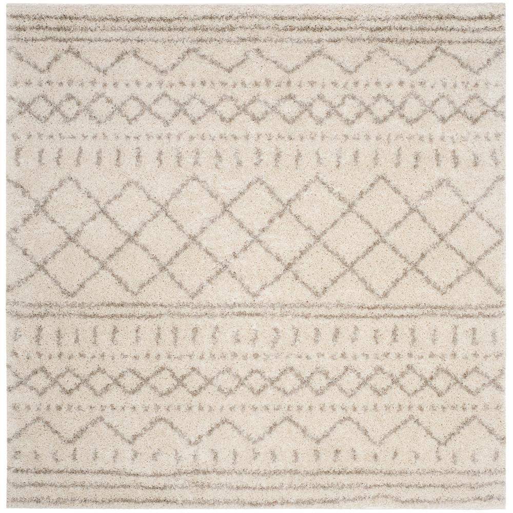 ARIZONA SHAG, IVORY / BEIGE, 6'-7" X 6'-7" Square, Area Rug, ASG741A-7SQ. Picture 1