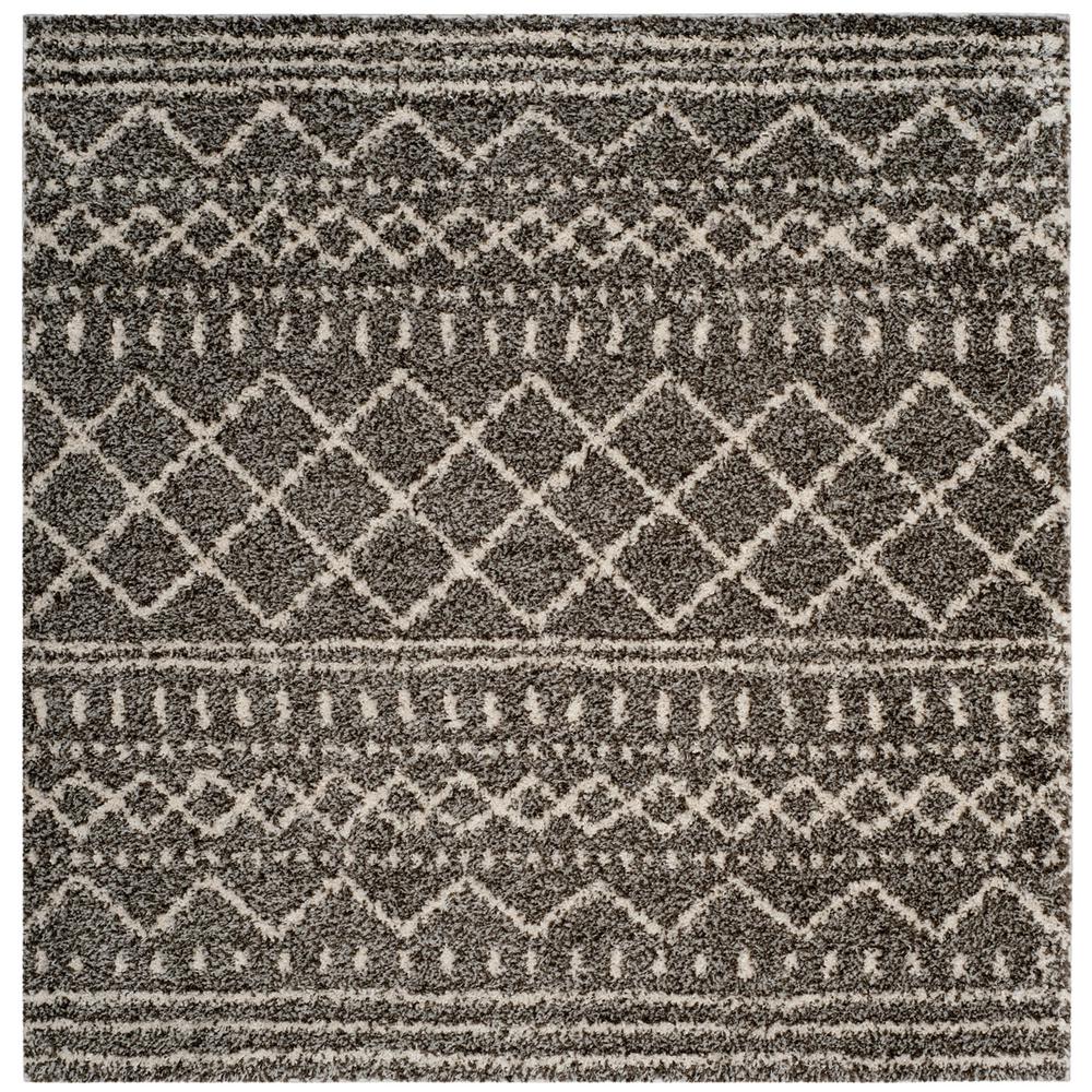 ARIZONA SHAG, BROWN / IVORY, 6'-7" X 6'-7" Square, Area Rug, ASG741B-7SQ. Picture 1