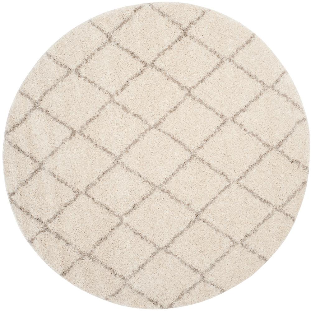 ARIZONA SHAG, IVORY / BEIGE, 6'-7" X 6'-7" Round, Area Rug, ASG742A-7R. Picture 1