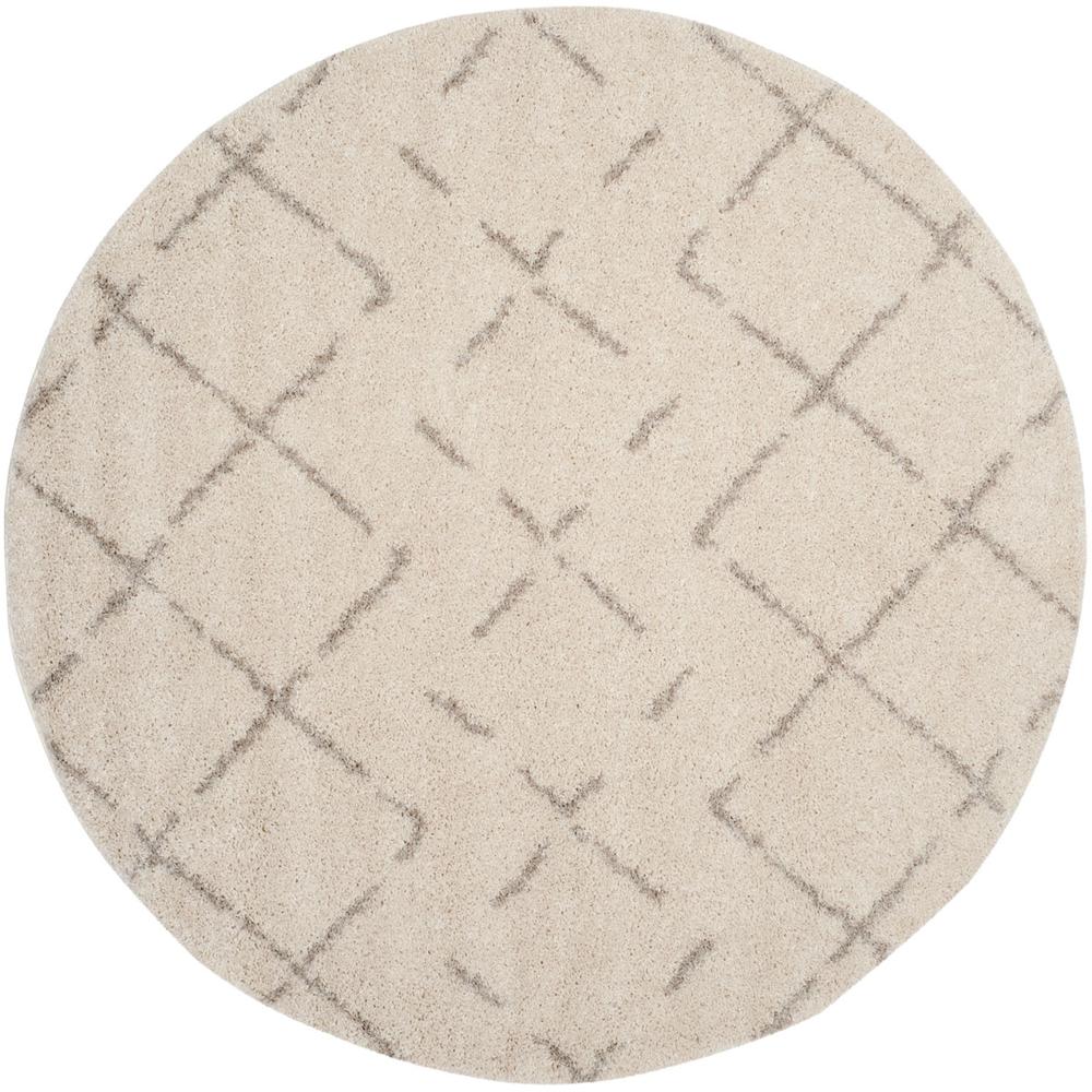 ARIZONA SHAG, IVORY / BEIGE, 6'-7" X 6'-7" Round, Area Rug, ASG743A-7R. Picture 1