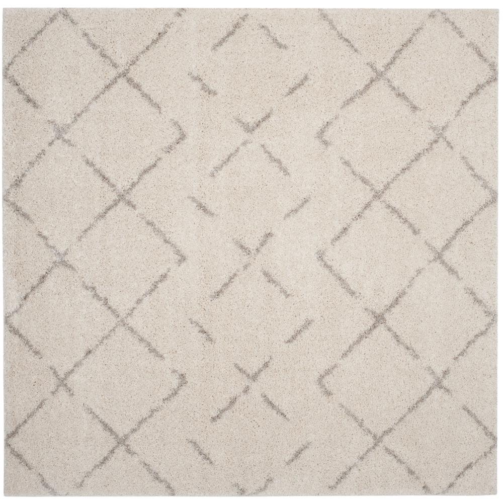 ARIZONA SHAG, IVORY / BEIGE, 6'-7" X 6'-7" Square, Area Rug, ASG743A-7SQ. Picture 1