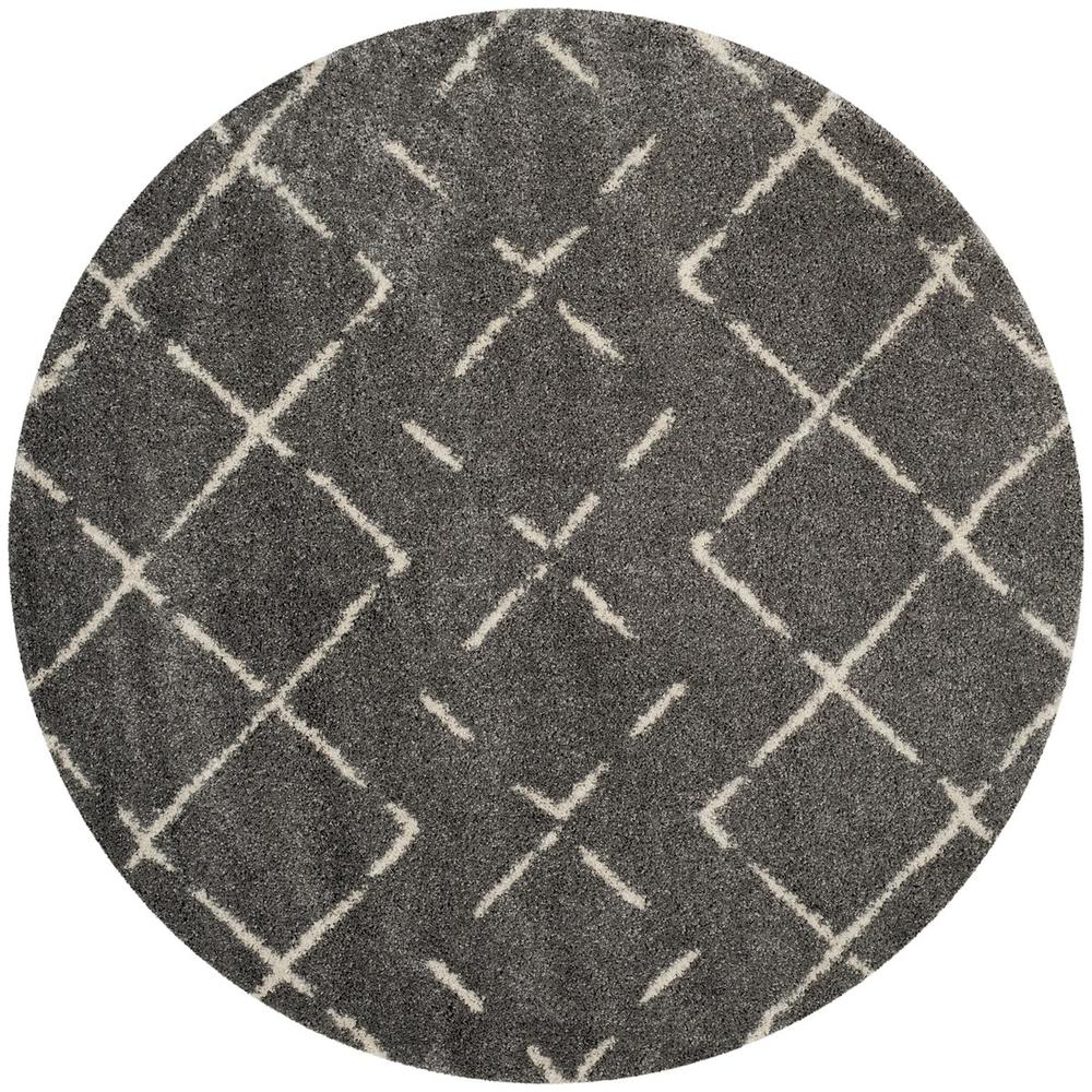 ARIZONA SHAG, BROWN / IVORY, 6'-7" X 6'-7" Round, Area Rug, ASG743B-7R. Picture 1