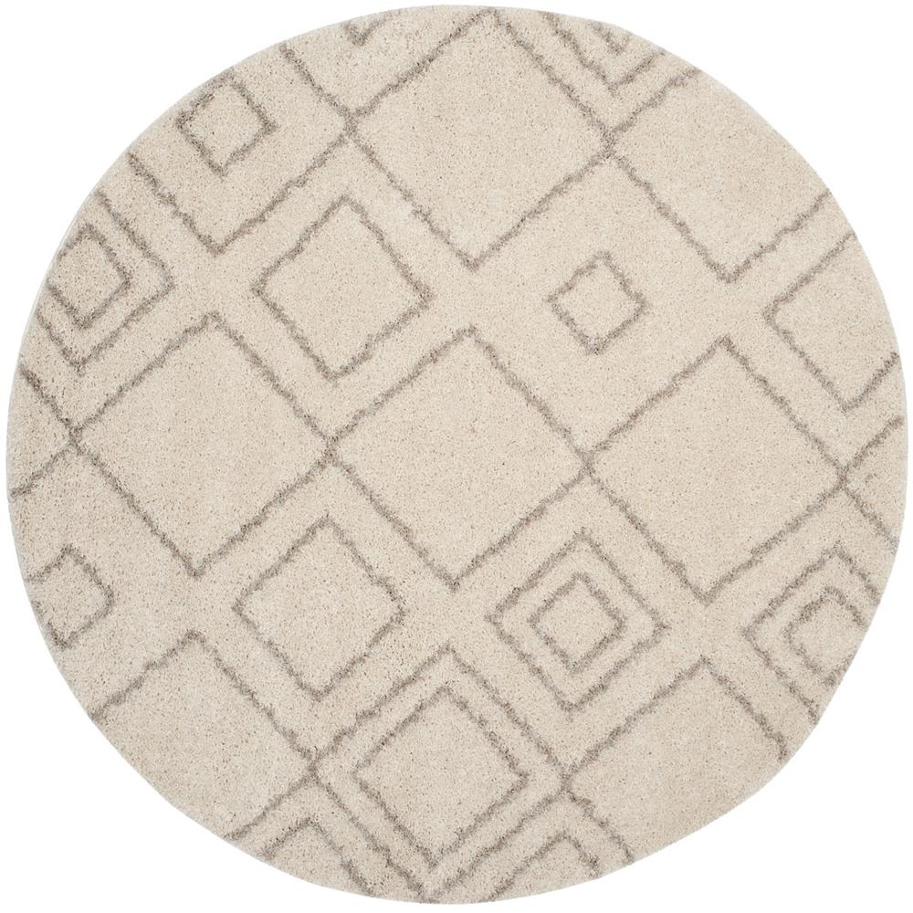 ARIZONA SHAG, IVORY / BEIGE, 6'-7" X 6'-7" Round, Area Rug, ASG744A-7R. Picture 1