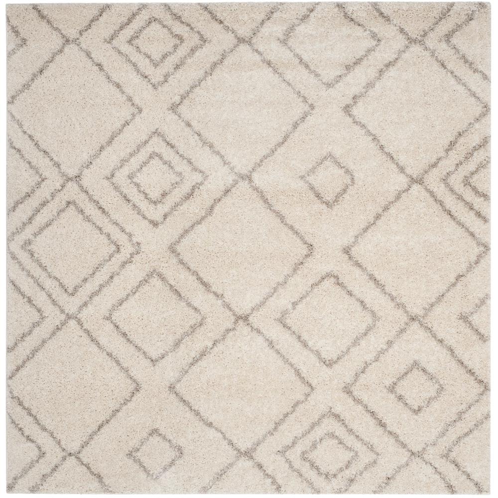 ARIZONA SHAG, IVORY / BEIGE, 6'-7" X 6'-7" Square, Area Rug, ASG744A-7SQ. Picture 1