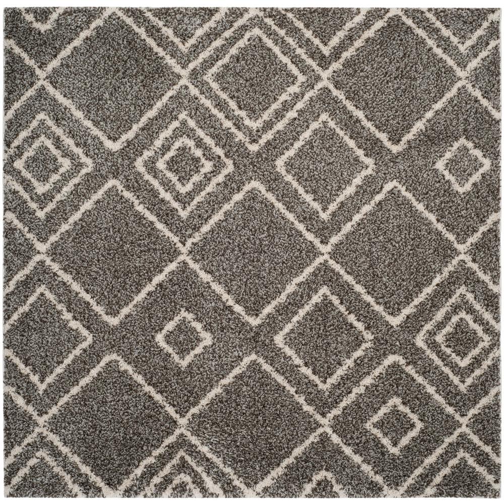 ARIZONA SHAG, BROWN / IVORY, 6'-7" X 6'-7" Square, Area Rug, ASG744B-7SQ. Picture 1