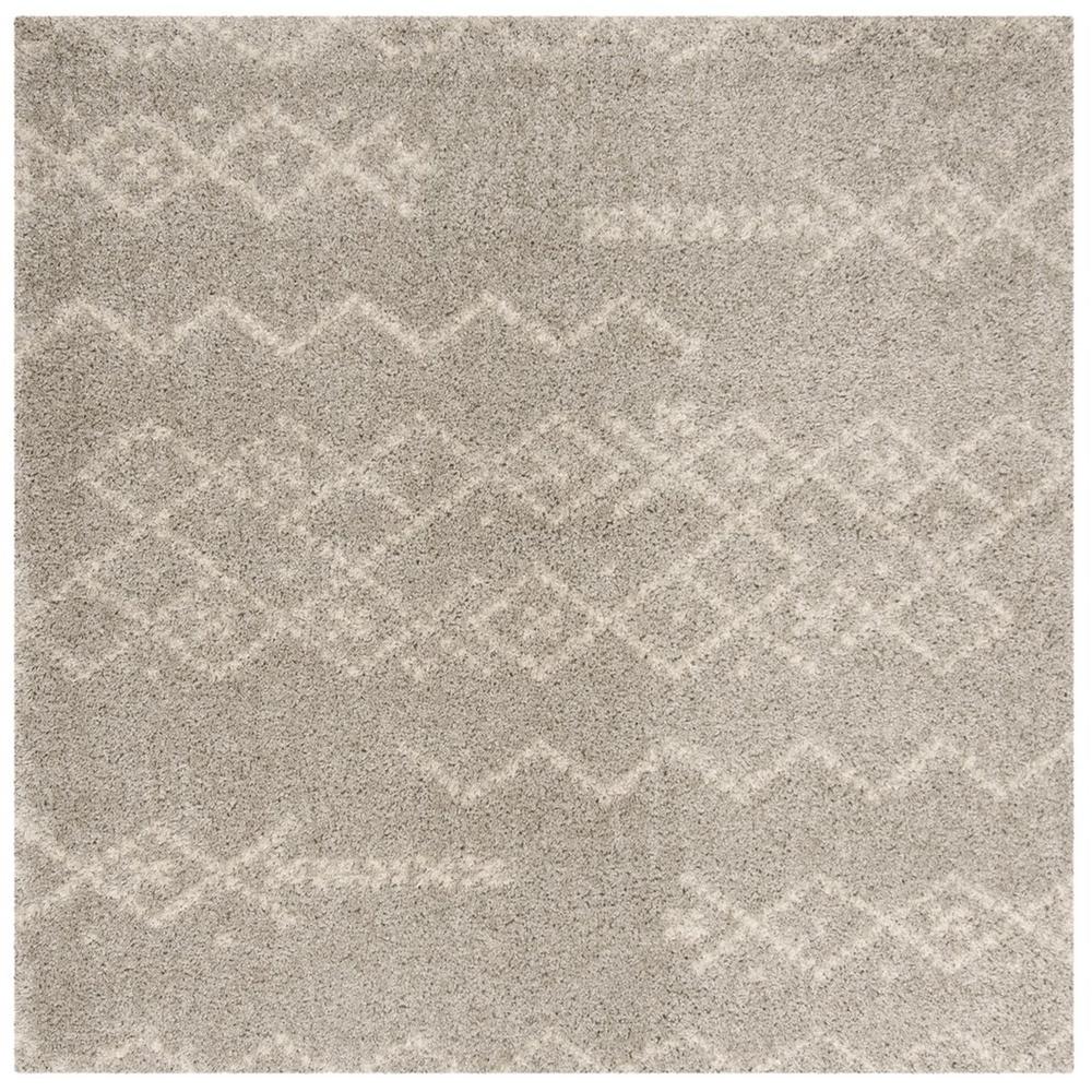 ARIZONA SHAG, GREY / IVORY, 6'-7" X 6'-7" Square, Area Rug, ASG745D-7SQ. Picture 1
