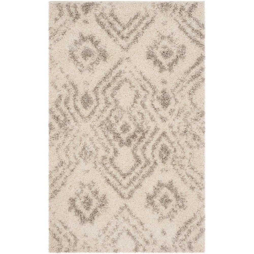 ARIZONA SHAG, IVORY / GREY, 3' X 5', Area Rug, ASG746G-3. Picture 1