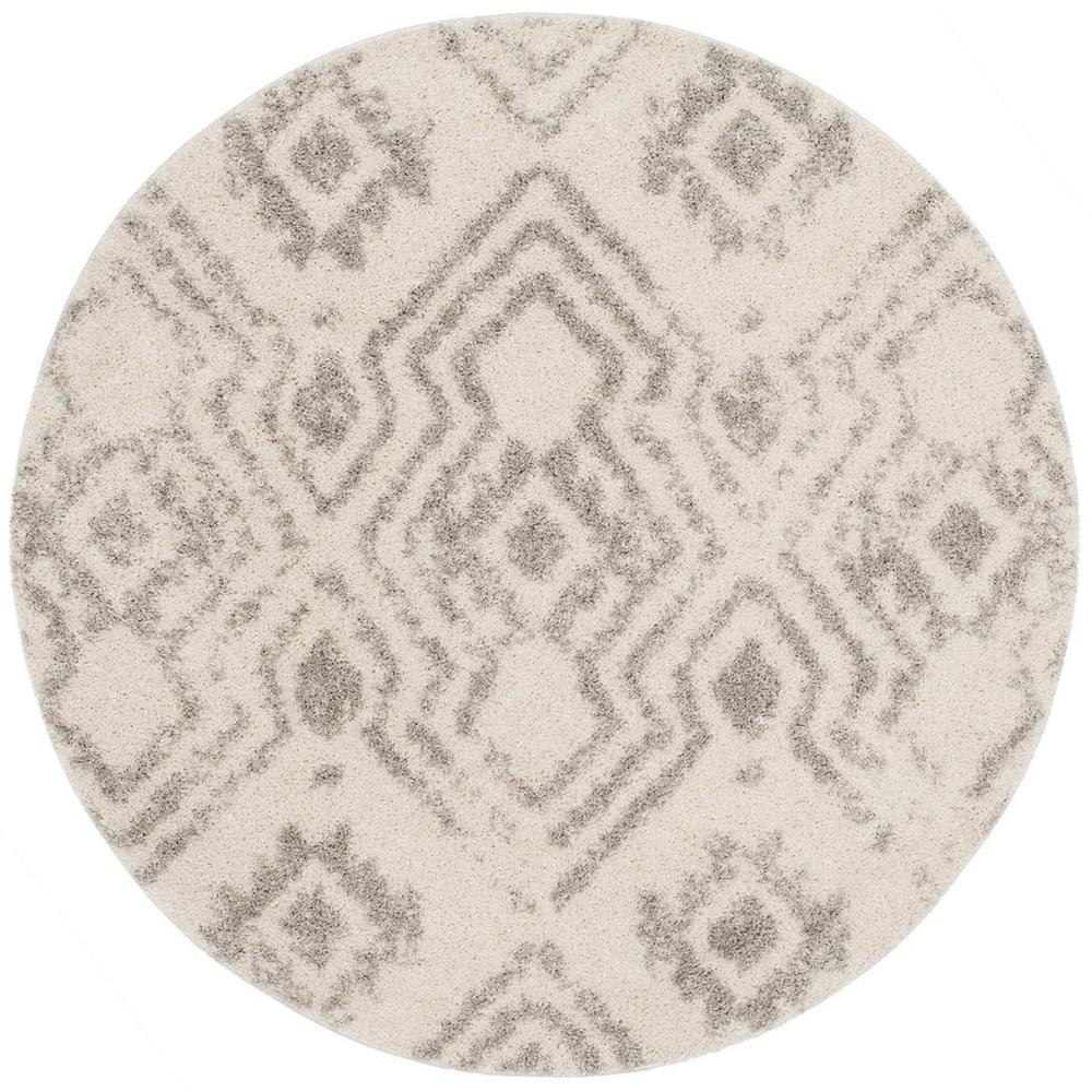 ARIZONA SHAG, IVORY / GREY, 6'-7" X 6'-7" Round, Area Rug, ASG746G-7R. Picture 1