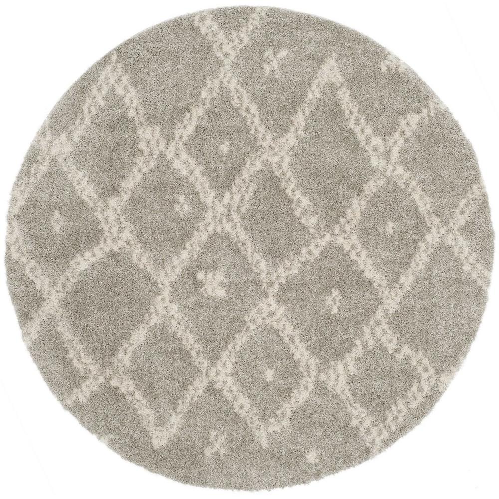 ARIZONA SHAG, GREY / IVORY, 6'-7" X 6'-7" Round, Area Rug, ASG747D-7R. Picture 1