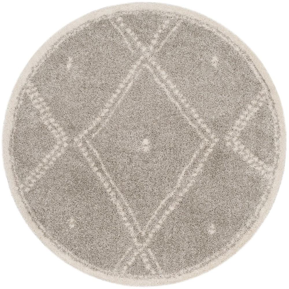 ARIZONA SHAG, GREY / IVORY, 6'-7" X 6'-7" Round, Area Rug, ASG748D-7R. Picture 1
