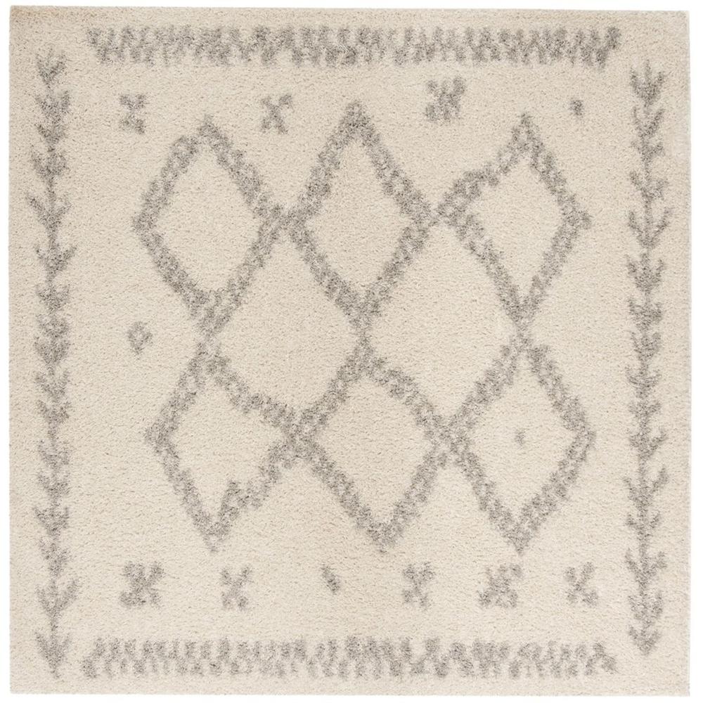 ARIZONA SHAG, IVORY / GREY, 6'-7" X 6'-7" Square, Area Rug, ASG749G-7SQ. Picture 1