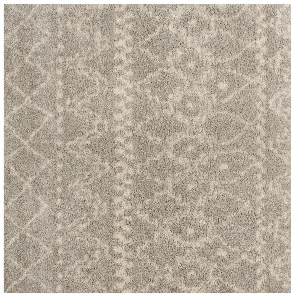 ARIZONA SHAG, GREY / IVORY, 6'-7" X 6'-7" Square, Area Rug, ASG750D-7SQ. Picture 1