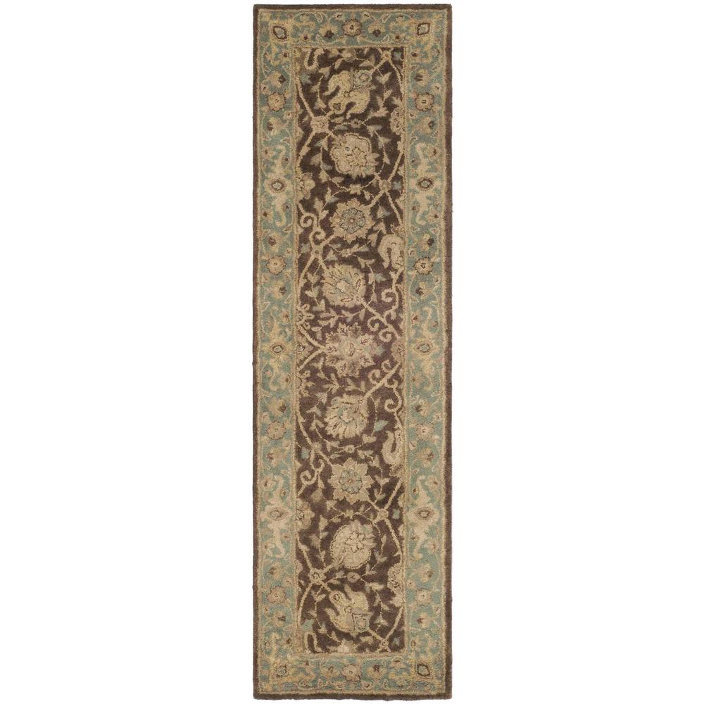 ANTIQUITY, BROWN / GREEN, 2'-3" X 8', Area Rug, AT21G-28. Picture 1