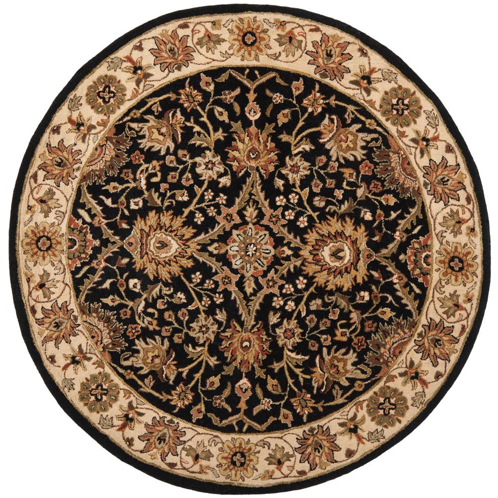 ANTIQUITY, BLACK, 3'-6" X 3'-6" Round, Area Rug, AT249B-4R. Picture 1