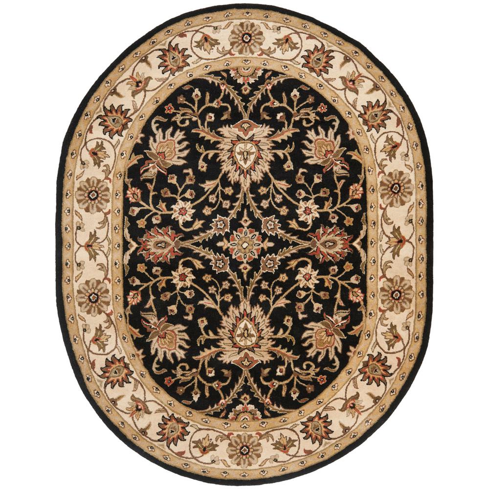 ANTIQUITY, BLACK, 7'-6" X 9'-6" Oval, Area Rug, AT249B-8OV. Picture 1