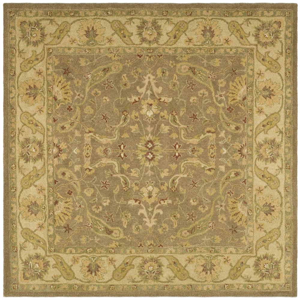 ANTIQUITY, BROWN / GOLD, 6' X 6' Square, Area Rug. Picture 1