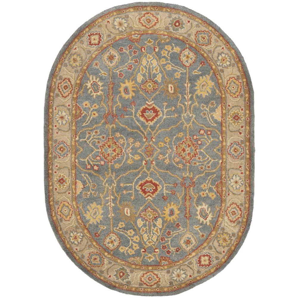 ANTIQUITY, BLUE / IVORY, 4'-6" X 6'-6" Oval, Area Rug, AT314A-5OV. Picture 1