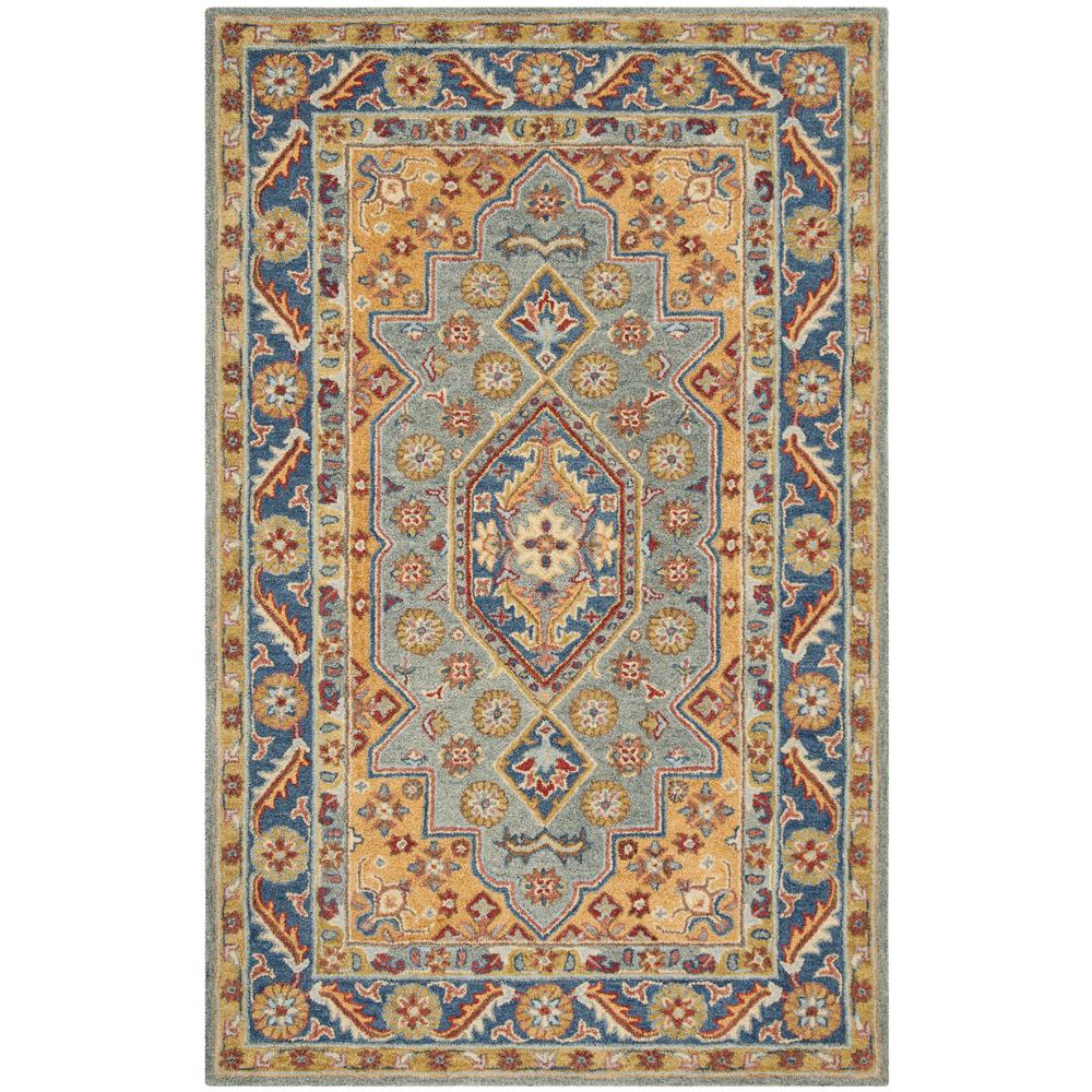 ANTIQUITY, BLUE / GOLD, 5' X 8', Area Rug, AT504M-5. Picture 1