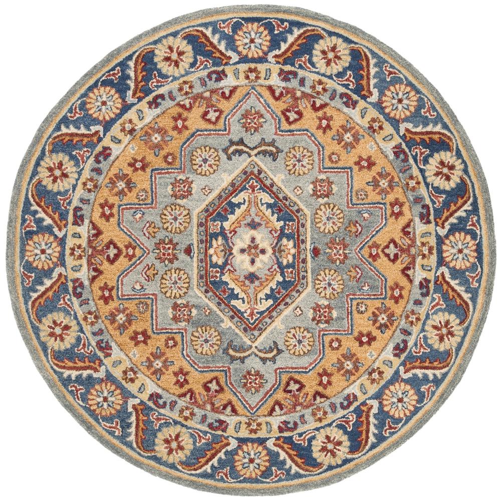 ANTIQUITY, BLUE / GOLD, 6' X 6' Round, Area Rug, AT504M-6R. Picture 1