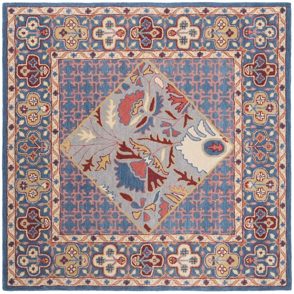 ANTIQUITY, BLUE / RED, 6' X 6' Square, Area Rug. Picture 1