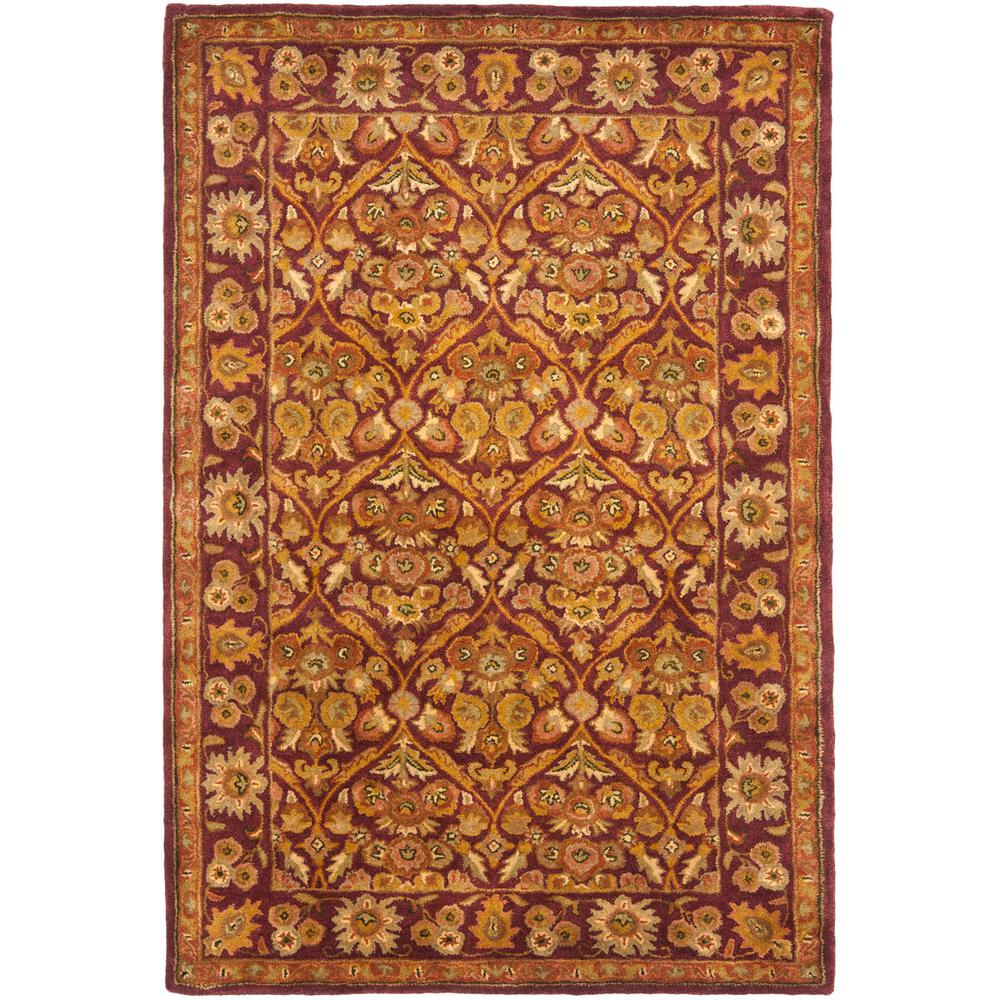 ANTIQUITY, WINE / GOLD, 4' X 6', Area Rug, AT51A-4. Picture 1
