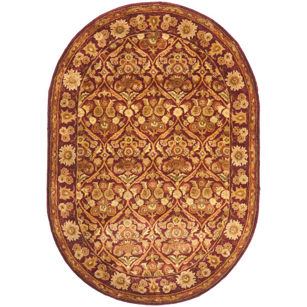 ANTIQUITY, WINE / GOLD, 4'-6" X 6'-6" Oval, Area Rug, AT51A-5OV. Picture 1