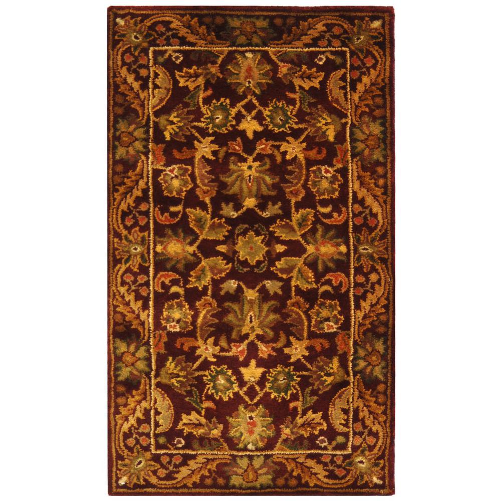 ANTIQUITY, WINE / GOLD, 2'-3" X 4', Area Rug, AT52B-24. Picture 1