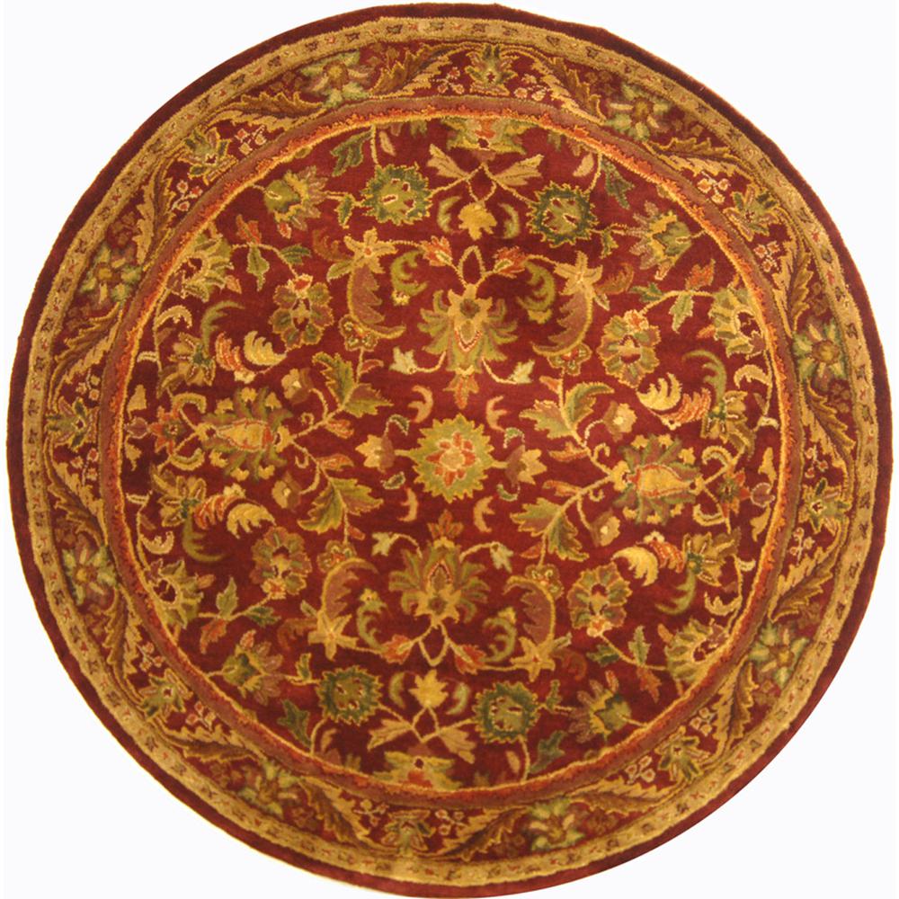 ANTIQUITY, WINE / GOLD, 3'-6" X 3'-6" Round, Area Rug, AT52B-4R. Picture 1
