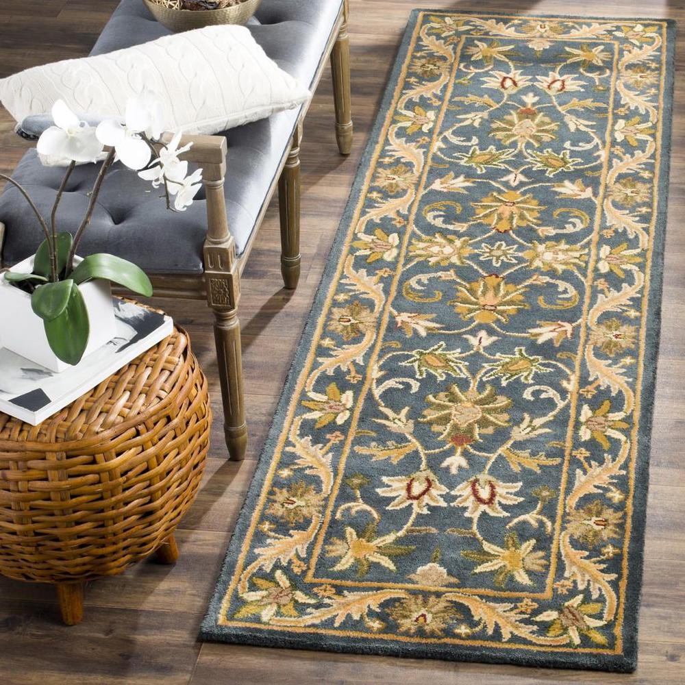 ANTIQUITY, BLUE / GOLD, 2'-3" X 8', Area Rug, AT52C-28. Picture 1