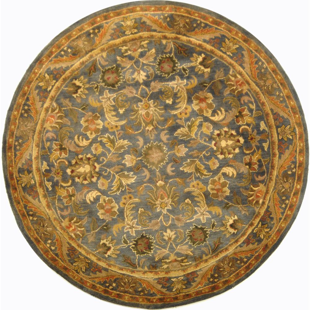 ANTIQUITY, BLUE / GOLD, 3'-6" X 3'-6" Round, Area Rug. Picture 1