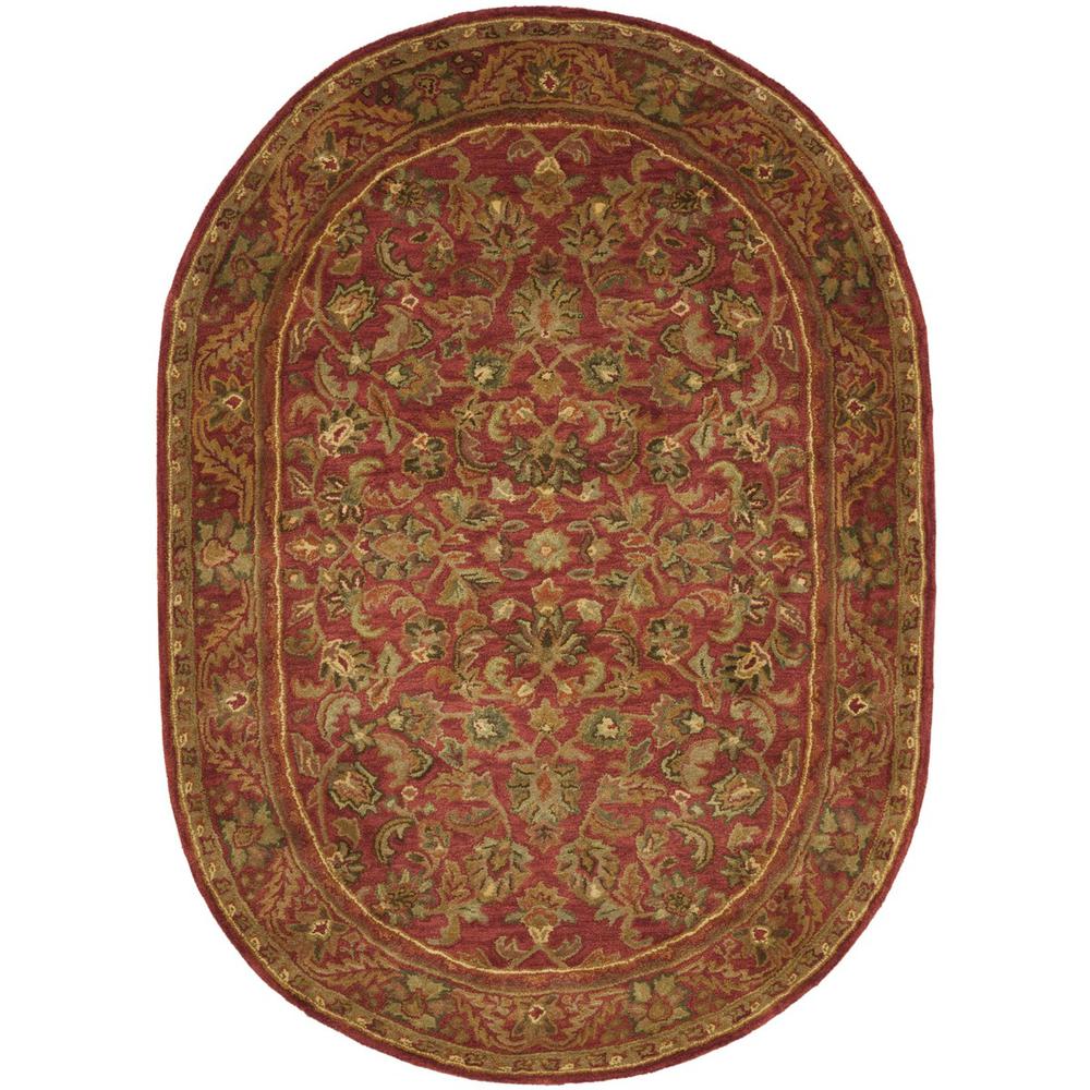 ANTIQUITY, RED / RED, 4'-6" X 6'-6" Oval, Area Rug. Picture 1