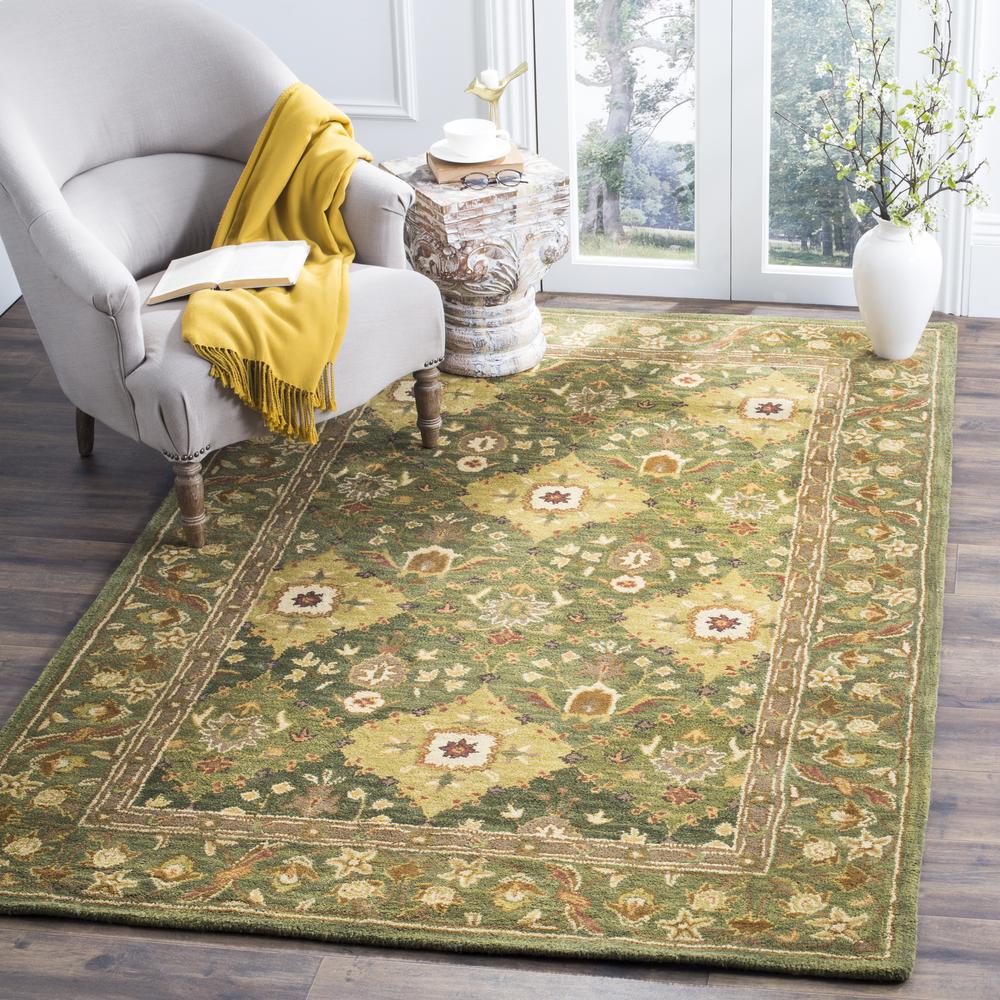 ANTIQUITY, OLIVE, 5' X 8', Area Rug. Picture 11
