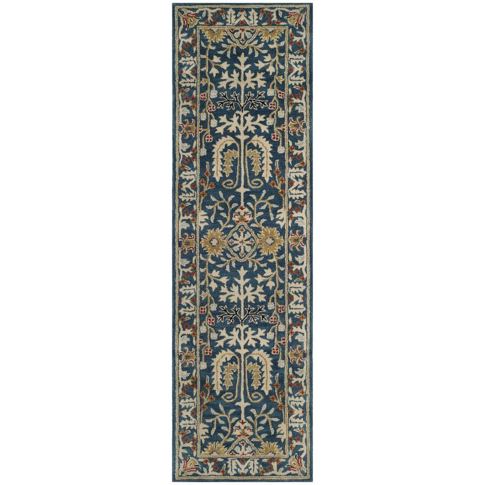 ANTIQUITY, DARK BLUE / MULTI, 2'-3" X 8', Area Rug. Picture 1