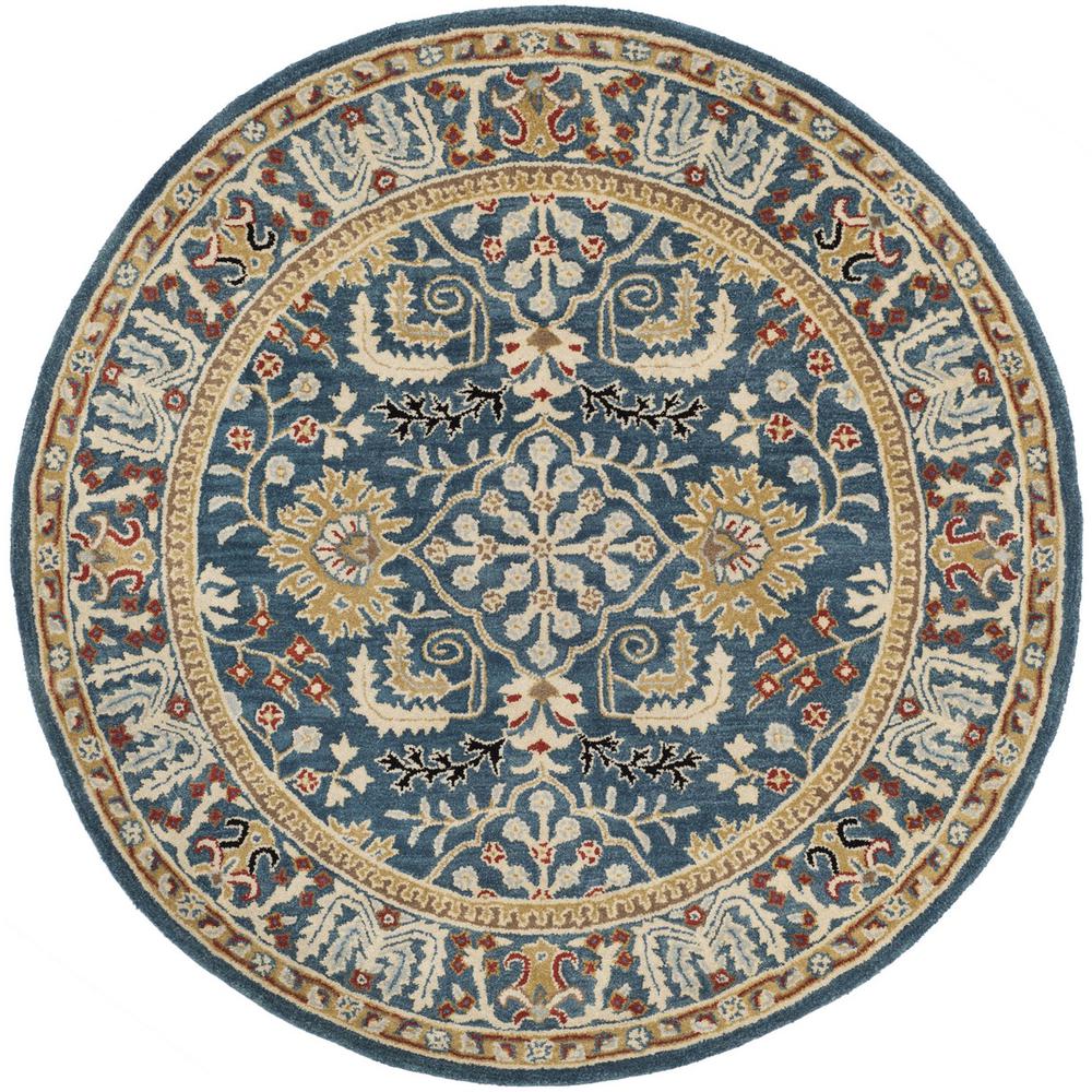 ANTIQUITY, DARK BLUE / MULTI, 6' X 6' Round, Area Rug. Picture 1