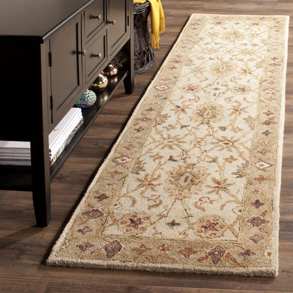 ANTIQUITY, GREY BEIGE / SAGE, 2'-3" X 12', Area Rug. Picture 1