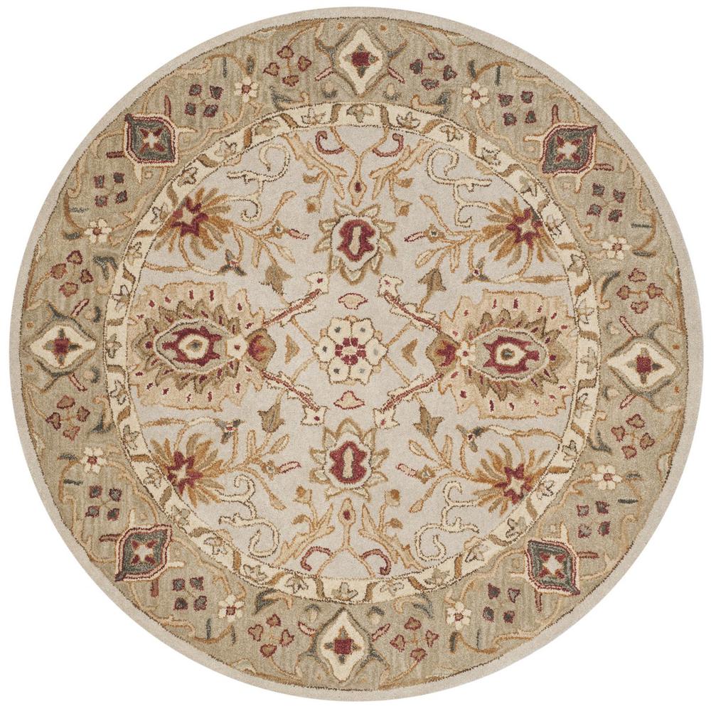 ANTIQUITY, GREY BEIGE / SAGE, 6' X 6' Round, Area Rug. Picture 1