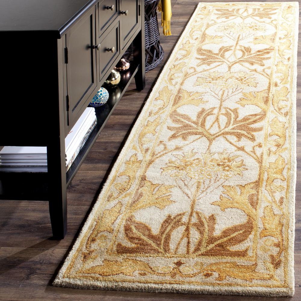 ANTIQUITY, BEIGE / GOLD, 2'-3" X 12', Area Rug. Picture 1