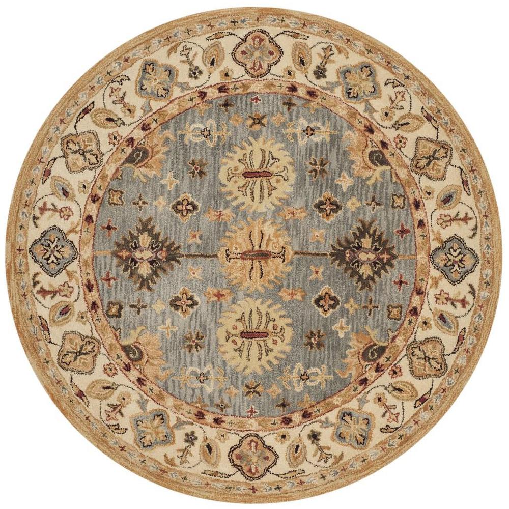ANTIQUITY, BLUE / IVORY, 6' X 6' Round, Area Rug, AT847A-6R. Picture 1