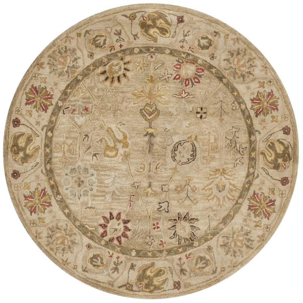 ANTIQUITY, TAUPE / BEIGE, 6' X 6' Round, Area Rug. Picture 1